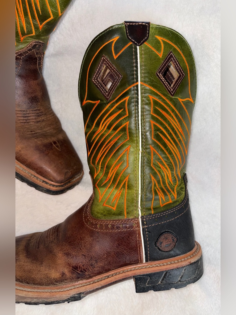 Justin Boots Derrickkman Leather Boots sz 10.5 - Picture 4 of 11